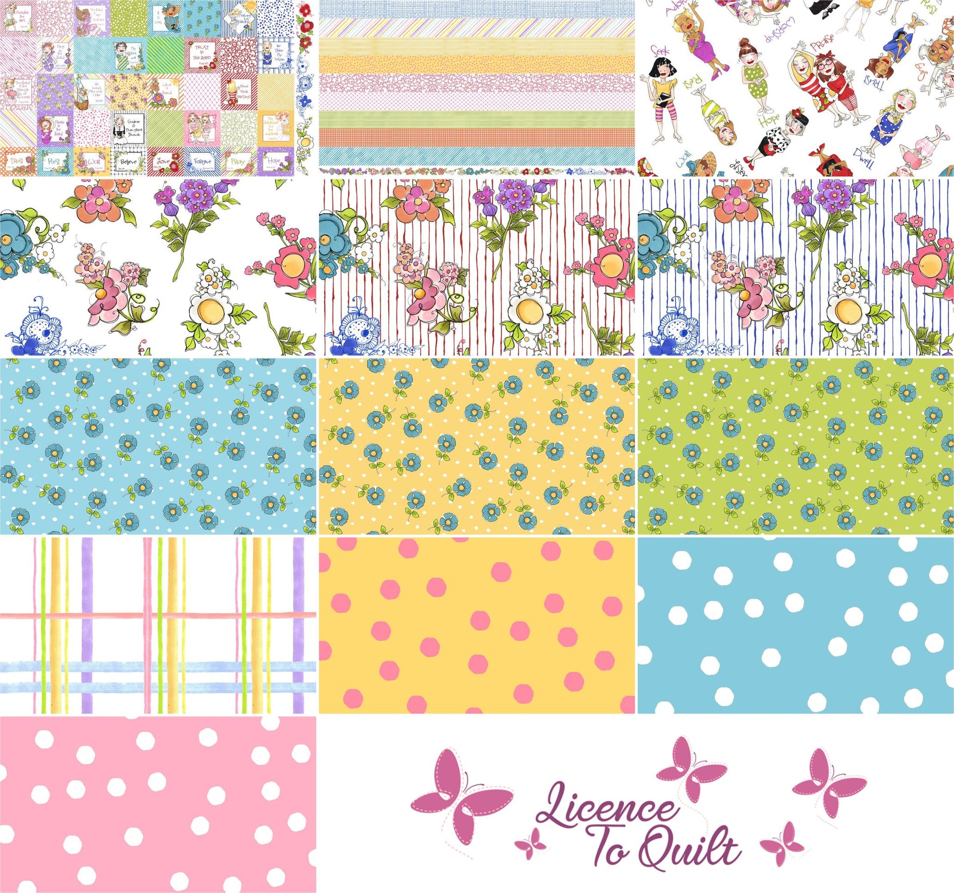 Joy Journey - Daisy Dots Turquoise Fabric - Licence To Quilt