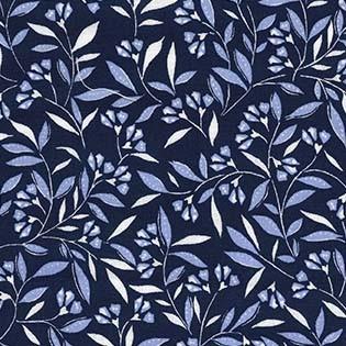 Pagoda Dreams - Wind Blossom Navy - Licence To Quilt