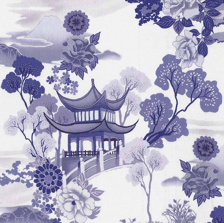 Pagoda Dreams - Pagoda Dreams Blue - Licence To Quilt