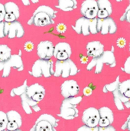 Paw Prints - Retro Rover Pink - Licence To Quilt
