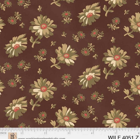 Wildflower Woods C. 1870-85 - Tossed Flower Brown - Licence To Quilt